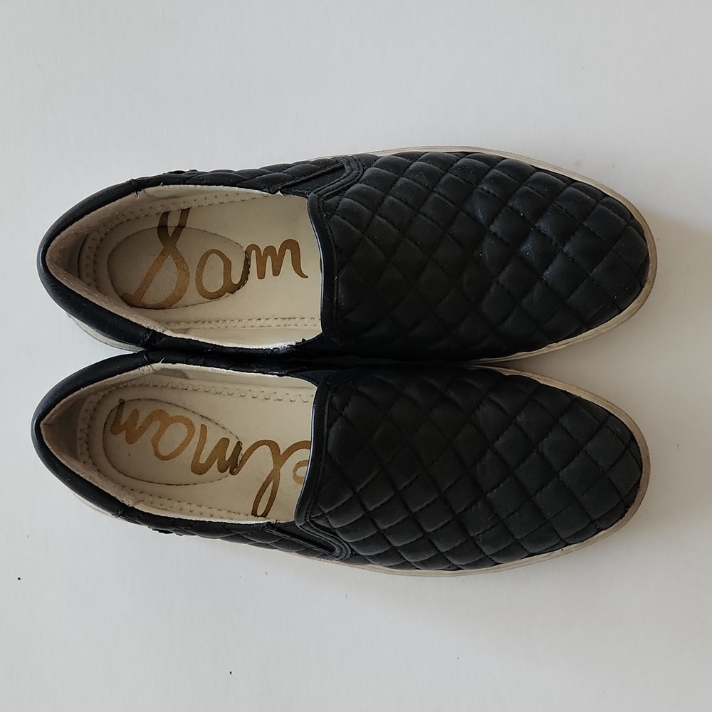 Sam Edelman Black Leather Slip-Ons